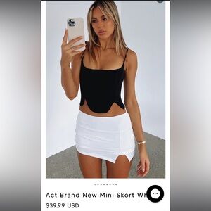 Act Brand New Mini Skort White- WHITE FOX